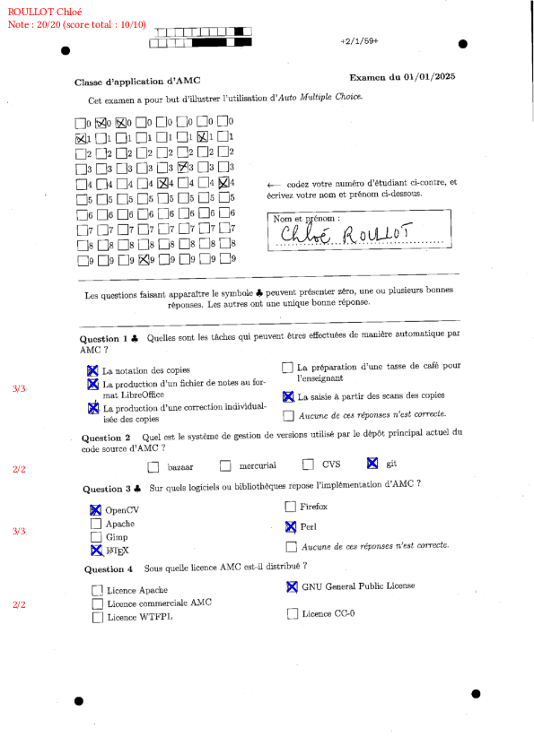 Copie annotée de Chloé